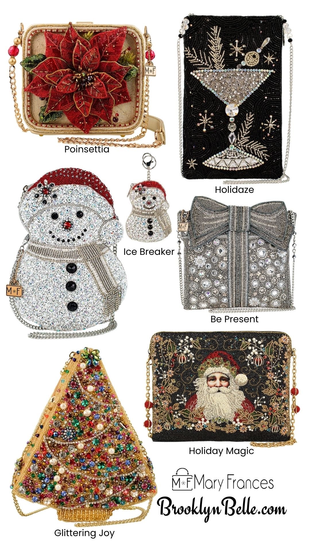 Mary Frances Glittering Joy Crossbody Handbag Mary Frances Christmas Tree Handbag