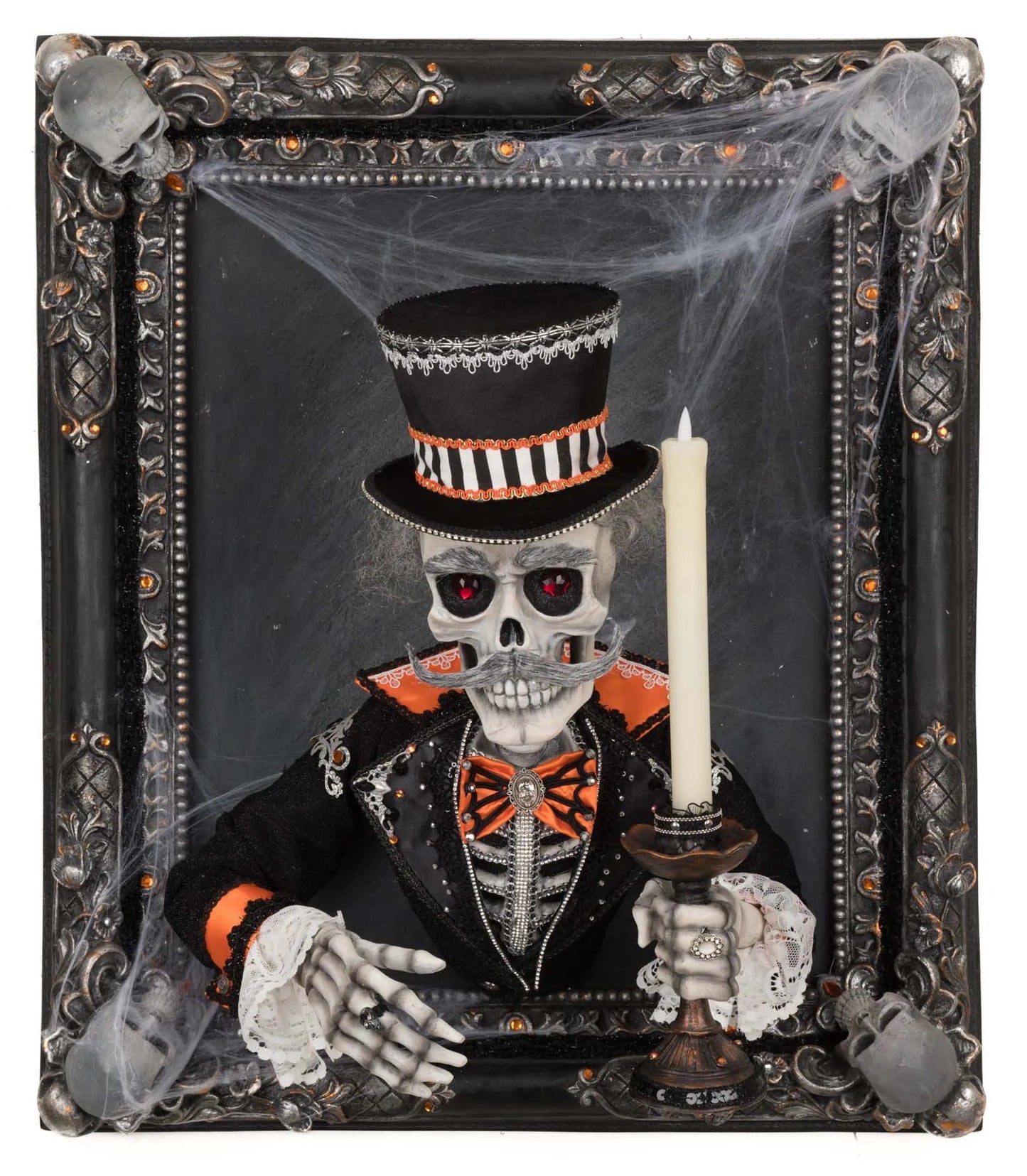 Katherine's Collection Great Grandpa Macabre Wall Piece with Candle Katherine's Collection Halloween Skeleton Wall Decoration