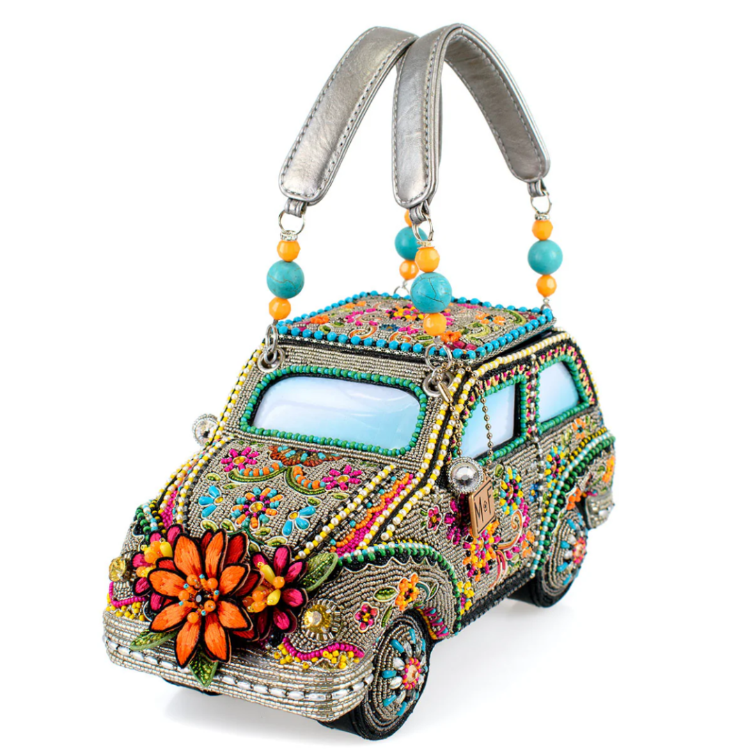 Mary Frances Sunny Drive Top Handle Bag Mary Frances Car Beaded Handbag