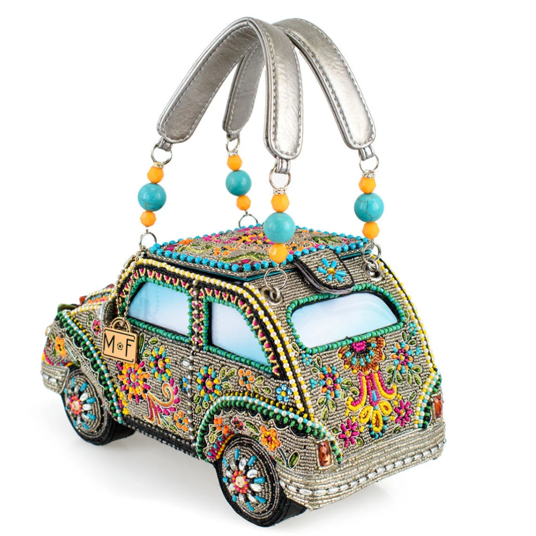 Mary Frances Sunny Drive Top Handle Bag Mary Frances Car Beaded Handbag