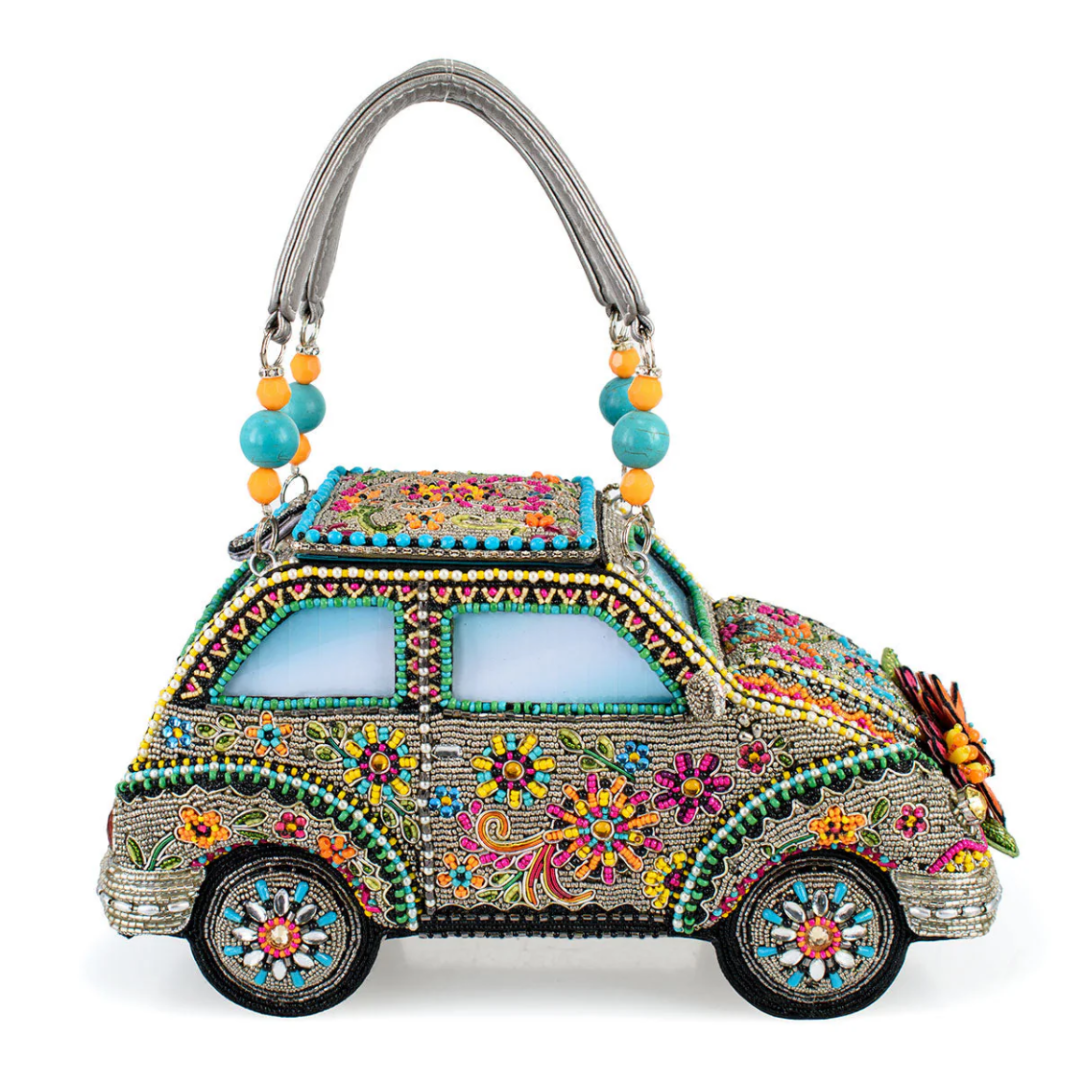 Mary Frances Sunny Drive Top Handle Bag Mary Frances Car Beaded Handbag