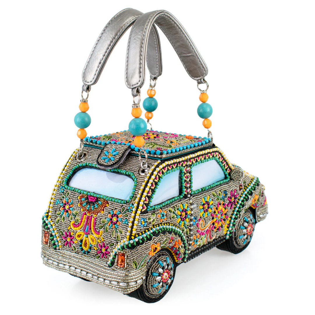 Mary Frances Sunny Drive Top Handle Bag Mary Frances Car Beaded Handbag