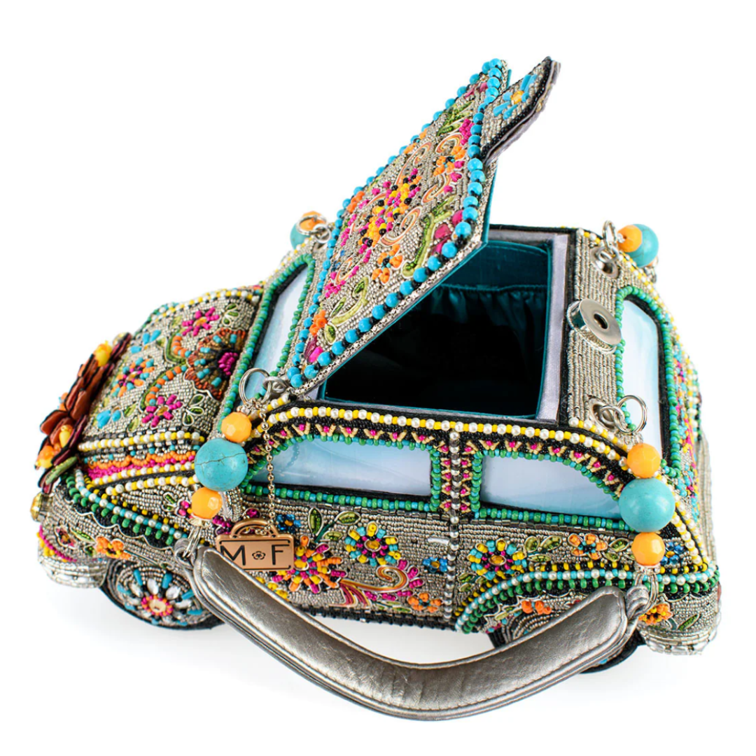 Mary Frances Sunny Drive Top Handle Bag Mary Frances Car Beaded Handbag
