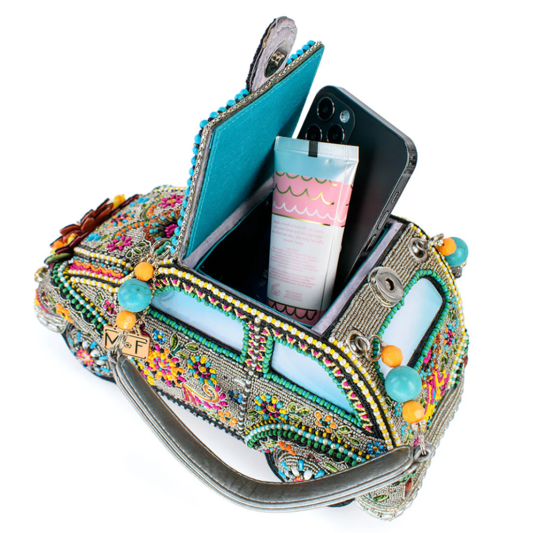Mary Frances Sunny Drive Top Handle Bag Mary Frances Car Beaded Handbag