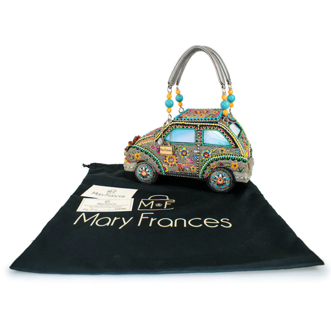 Mary Frances Sunny Drive Top Handle Bag Mary Frances Car Beaded Handbag