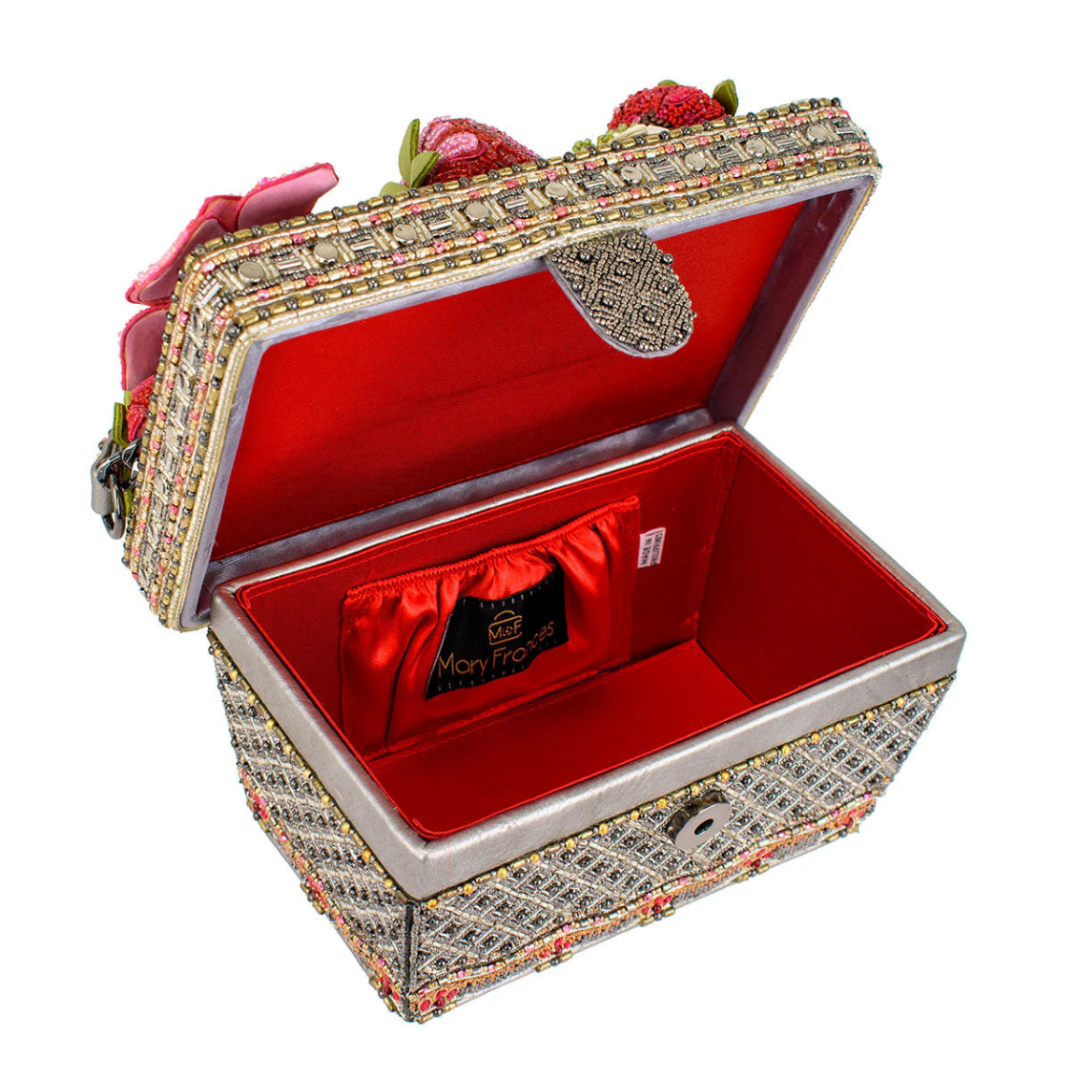 Mary Frances Berry Beautiful Top Handle Bag Mary Frances Strawberry Beaded Handbag