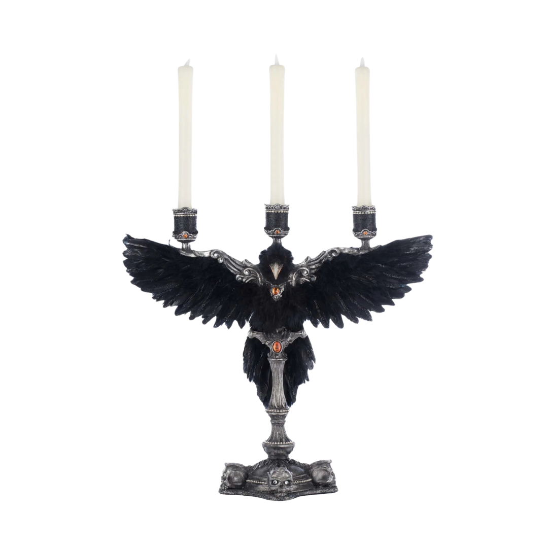 Katherine's Collection Macabre Crow Candelabra Katherine's Collection Halloween Crow Candelabra
