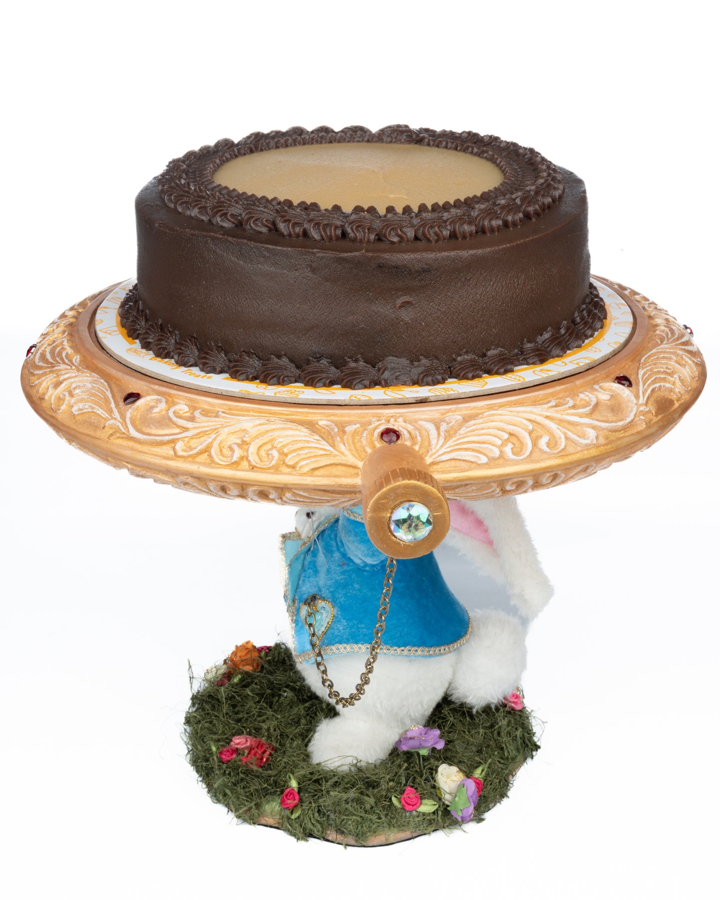 Katherine's Collection White Rabbit Cake Plate Katherine's Collection Hearts and Wonderland