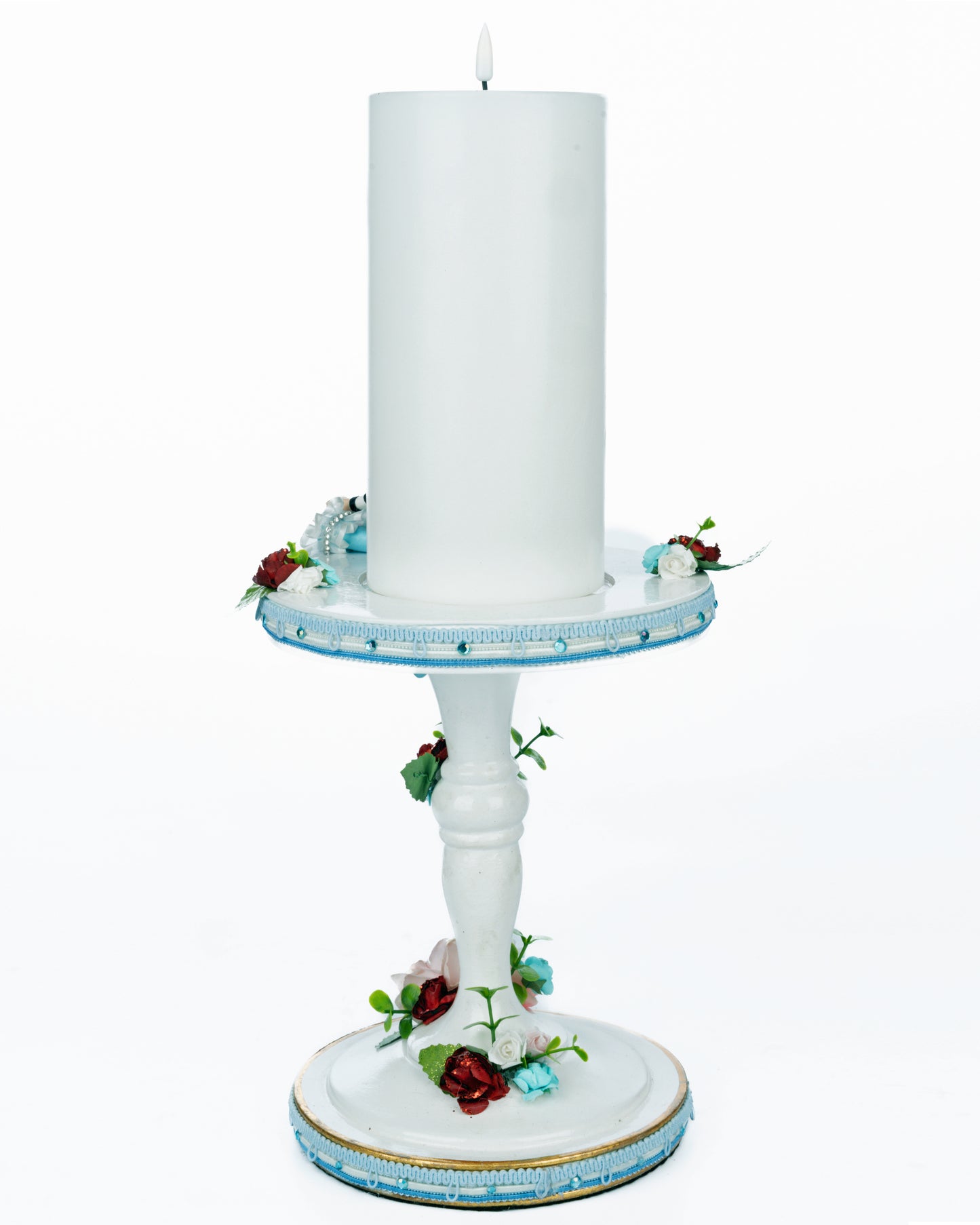 Katherine's Collection Alice Candle Pillar blue Katherine's Collection Hearts and Wonderland