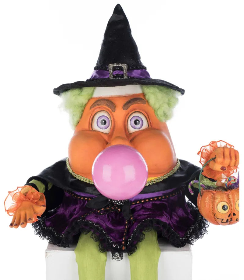 Katherine's Collection Bubbles the Witch Candy Corn Ledge Sitter Katherine's Collection Halloween Candy Corn Decoration