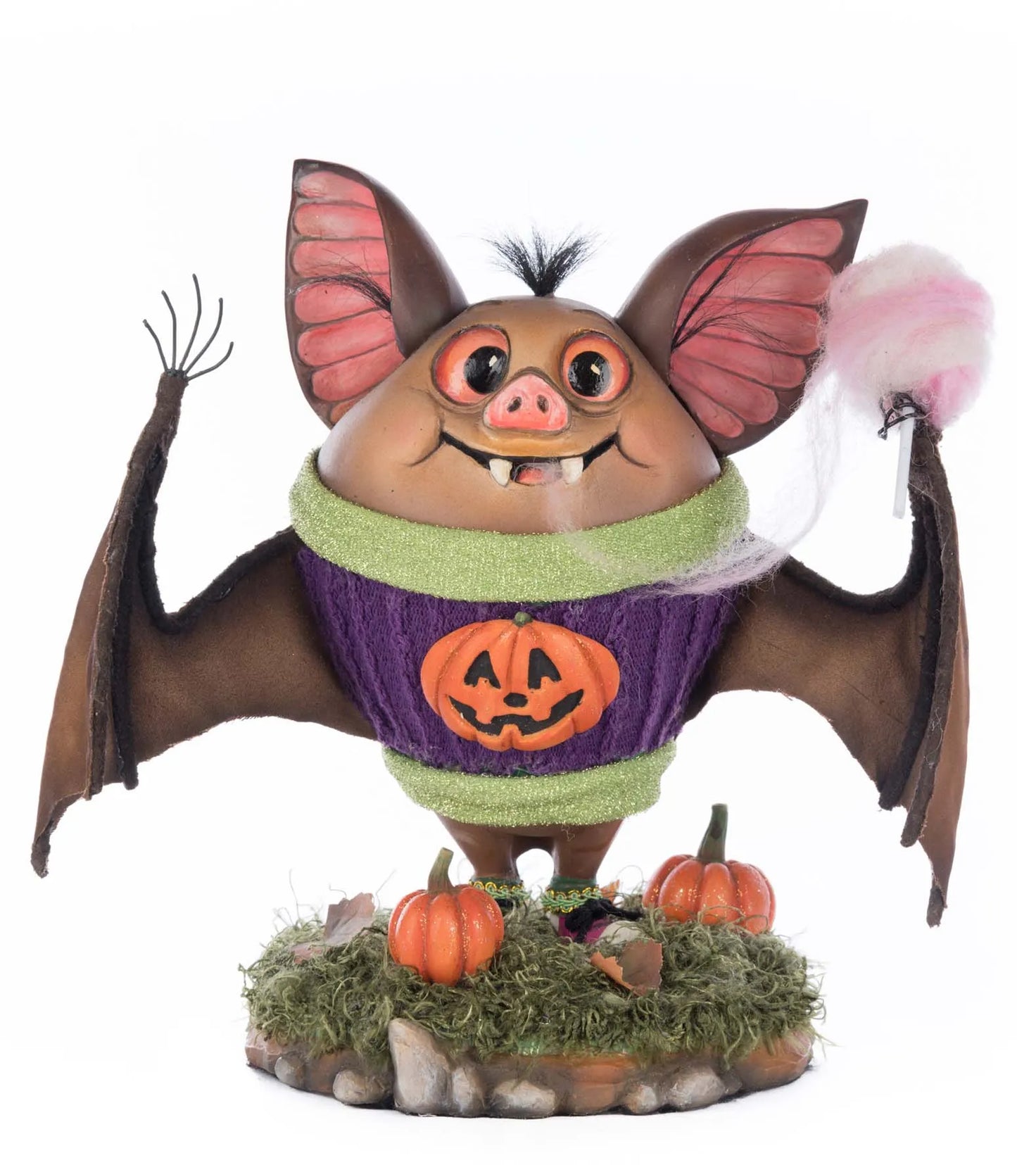 Katherine's Collection Fangs the Bat in Sweater Tabletop Katherine's Collection Halloween Bat Decoration