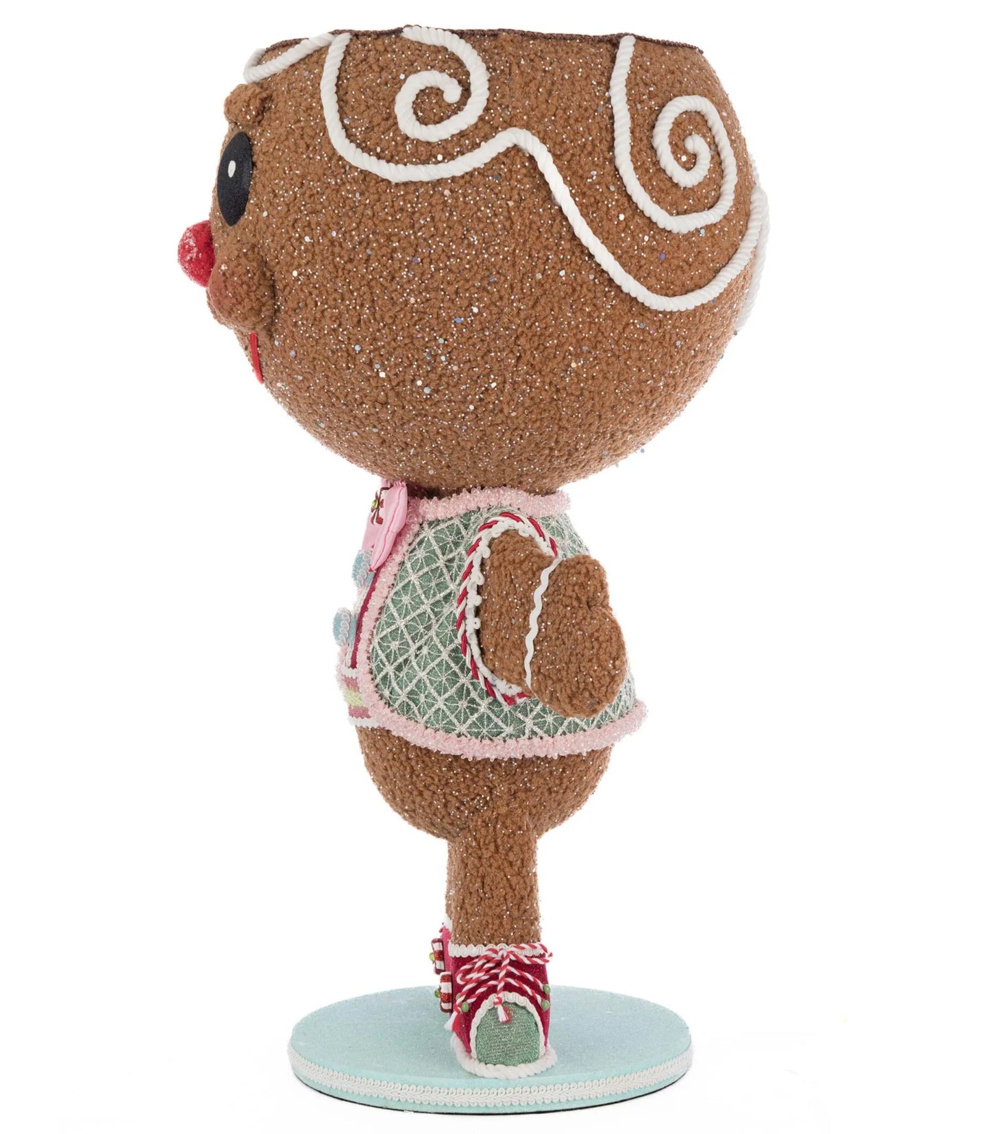 Katherine's Collection Christmas Stick E. Sweet Gingerbread Boy Candy Container Katherine's Collection Gingerbread Boy Decoration