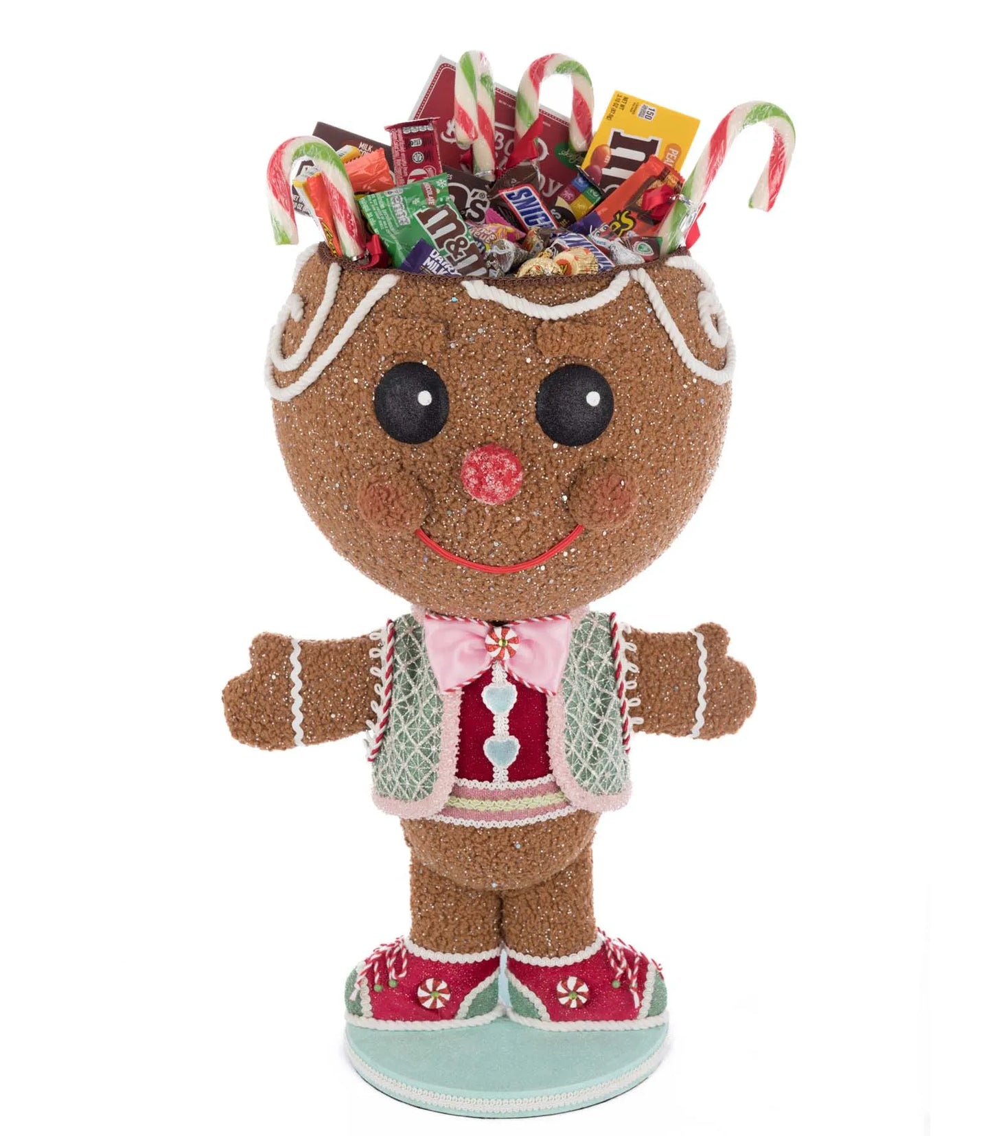 Katherine's Collection Christmas Stick E. Sweet Gingerbread Boy Candy Container Katherine's Collection Gingerbread Boy Decoration