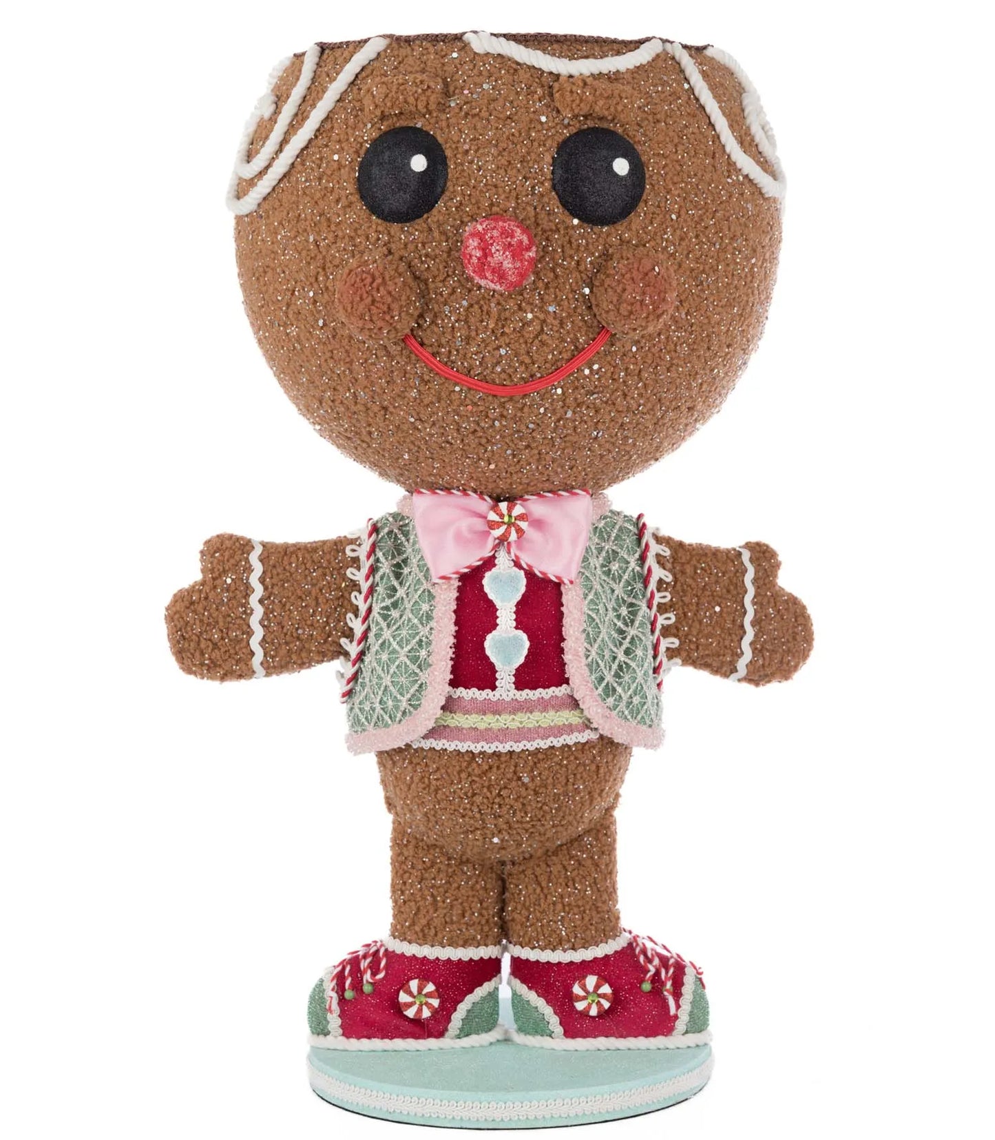 Katherine's Collection Christmas Stick E. Sweet Gingerbread Boy Candy Container Katherine's Collection Gingerbread Boy Decoration