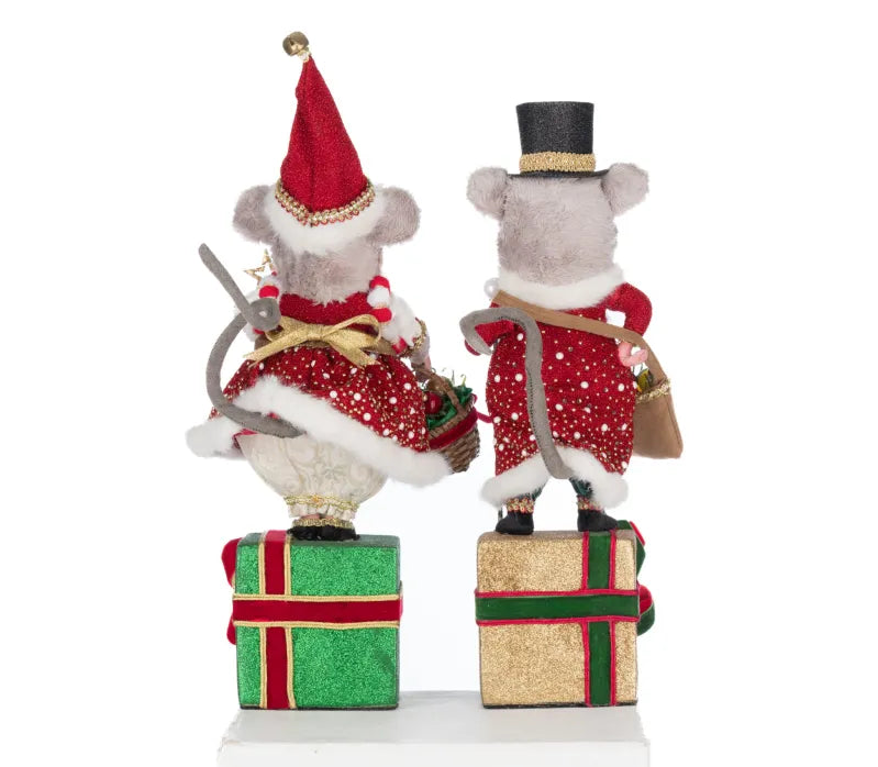 Katherine's Collection Royal Christmas Ball Mouse Stocking Holder Set of 2 Katherine's Collection Christmas Stocking Holders