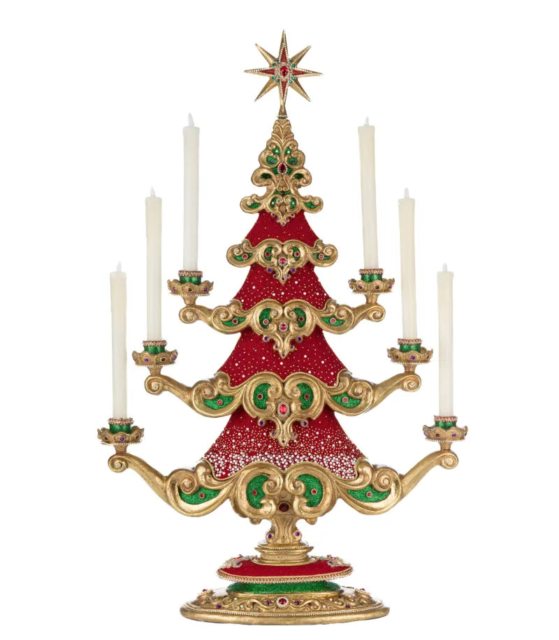 Katherine's Collection Christmas Ball Tree With Candles Katherine's Collection Royal Christmas Ball Tree Candelabra