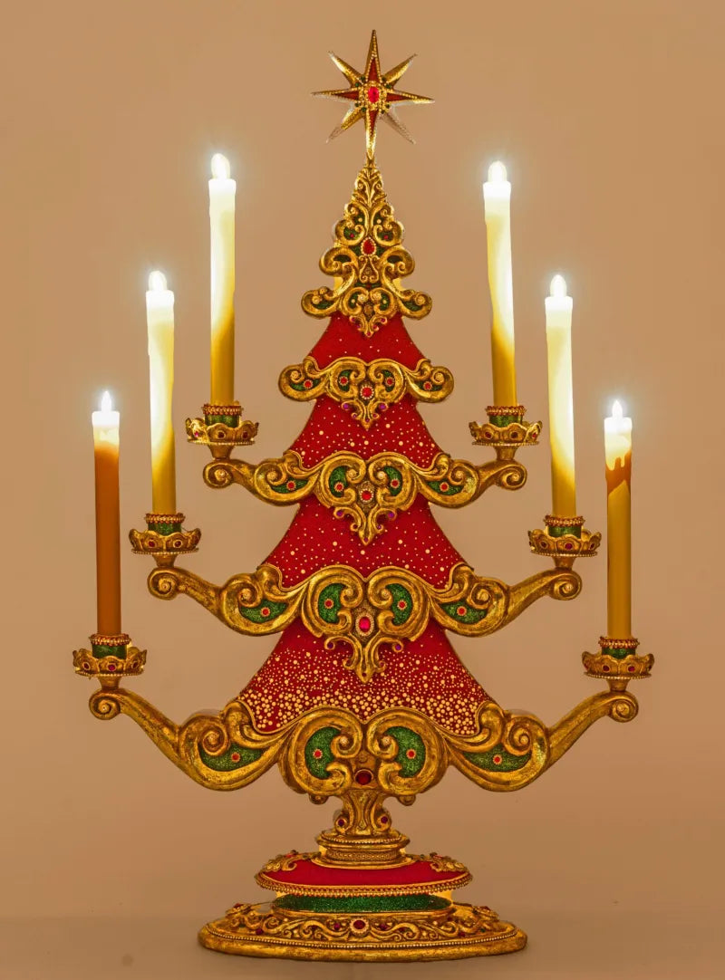 Katherine's Collection Christmas Ball Tree With Candles Katherine's Collection Royal Christmas Ball Tree Candelabra