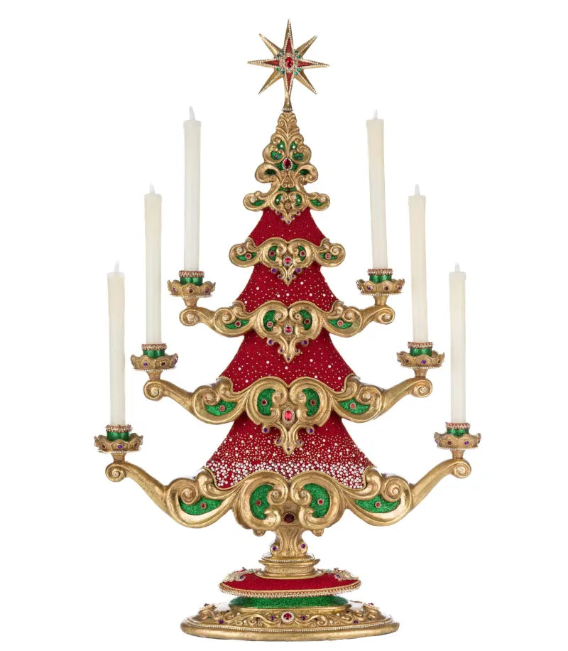 Katherine's Collection Christmas Ball Tree With Candles Katherine's Collection Royal Christmas Ball Tree Candelabra