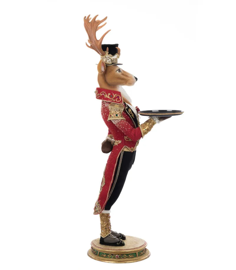 Katherine's Collection Christmas Ball Reindeer Butler 60.5 inch Katherine's Collection Royal Christmas Ball Reindeer Server Life Size