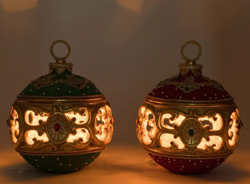 Katherine's Collection Royal Christmas Ball Tabletop Ornament With Tea Light Set Katherine's Collection Ornaments Decor
