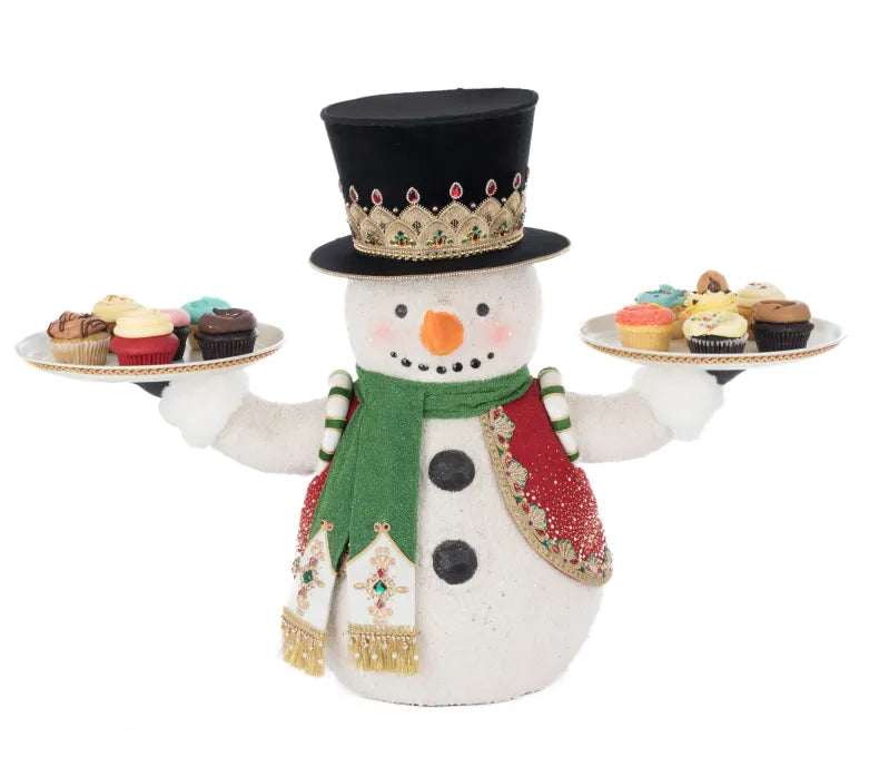 Katherine's Collection Royal Christmas Ball Elegant Snowman Server Katherine's Collection Snowman Server