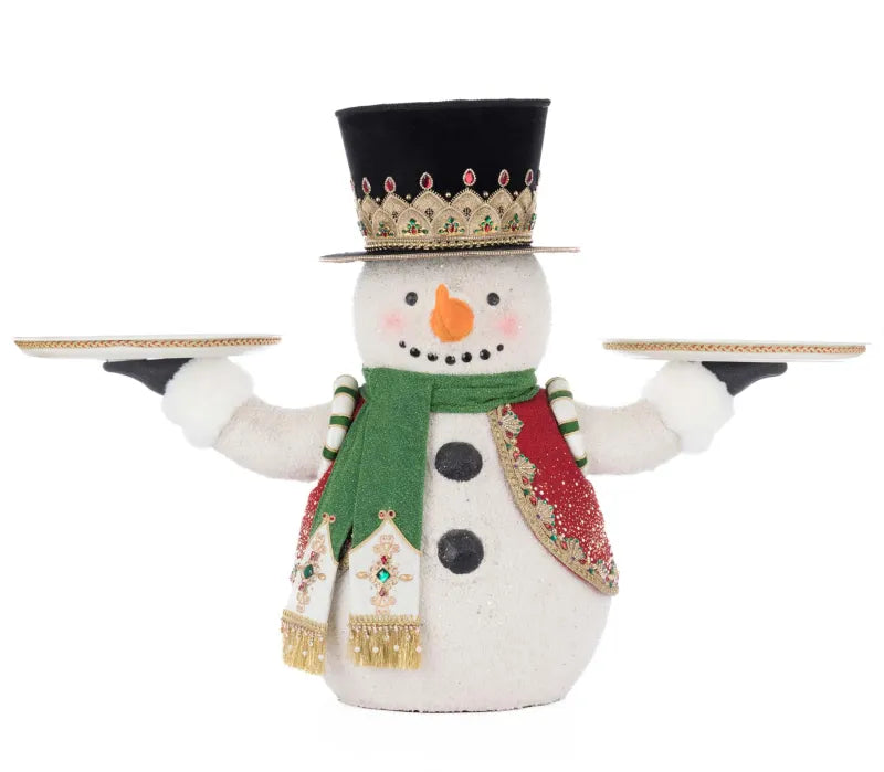 Katherine's Collection Royal Christmas Ball Elegant Snowman Server Katherine's Collection Snowman Server