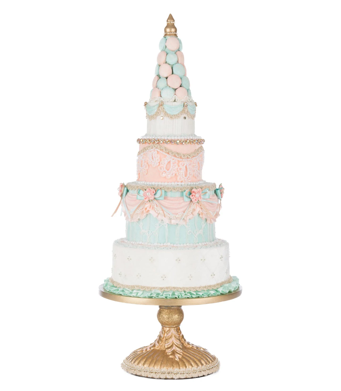 Katherine's Collection Christmas Joyeux Noel Tabletop Tree Katherine's Collection Macaron Cake Decor