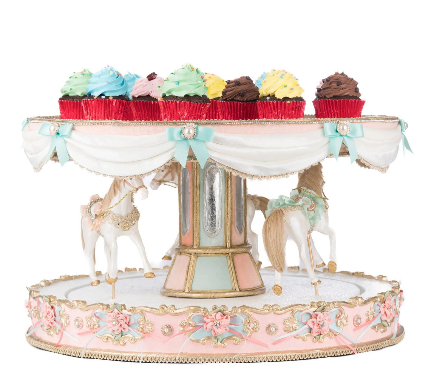 Katherine's Collection Christmas Joyeux Noel Carousel Server Katherine's Collection Cupcake Server