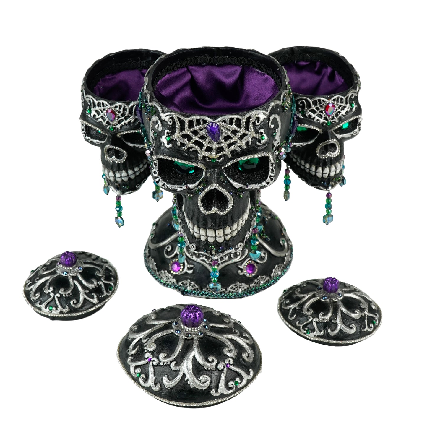 Katherine's Collection Halloween Tri Skull Candy Bowls