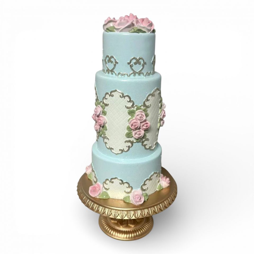 December Diamonds 18in Marie Blue Tiered Cake Marie's Patisserie Sweet Collection
