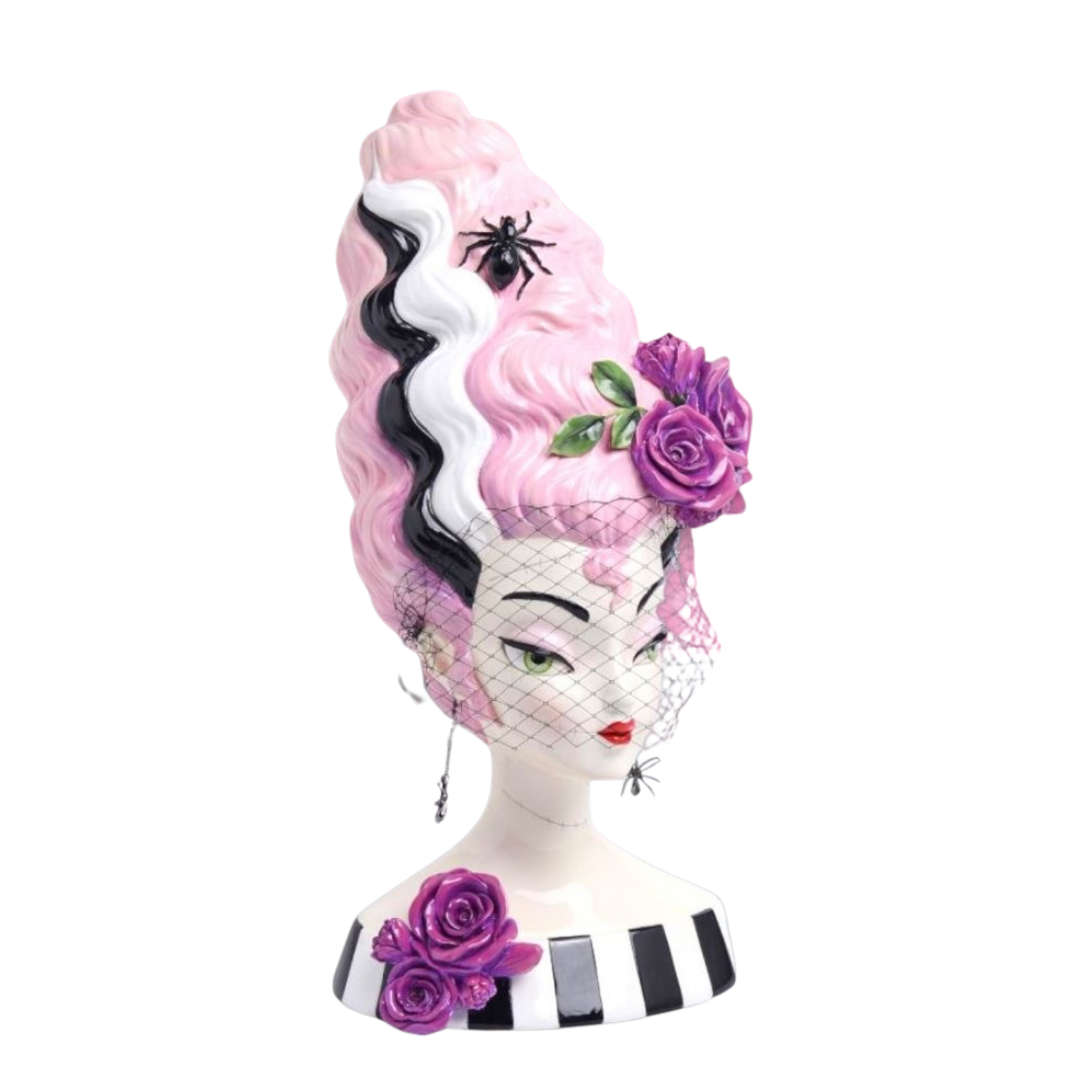 December Diamonds Halloween Monster Bride Bust with Pink Hair