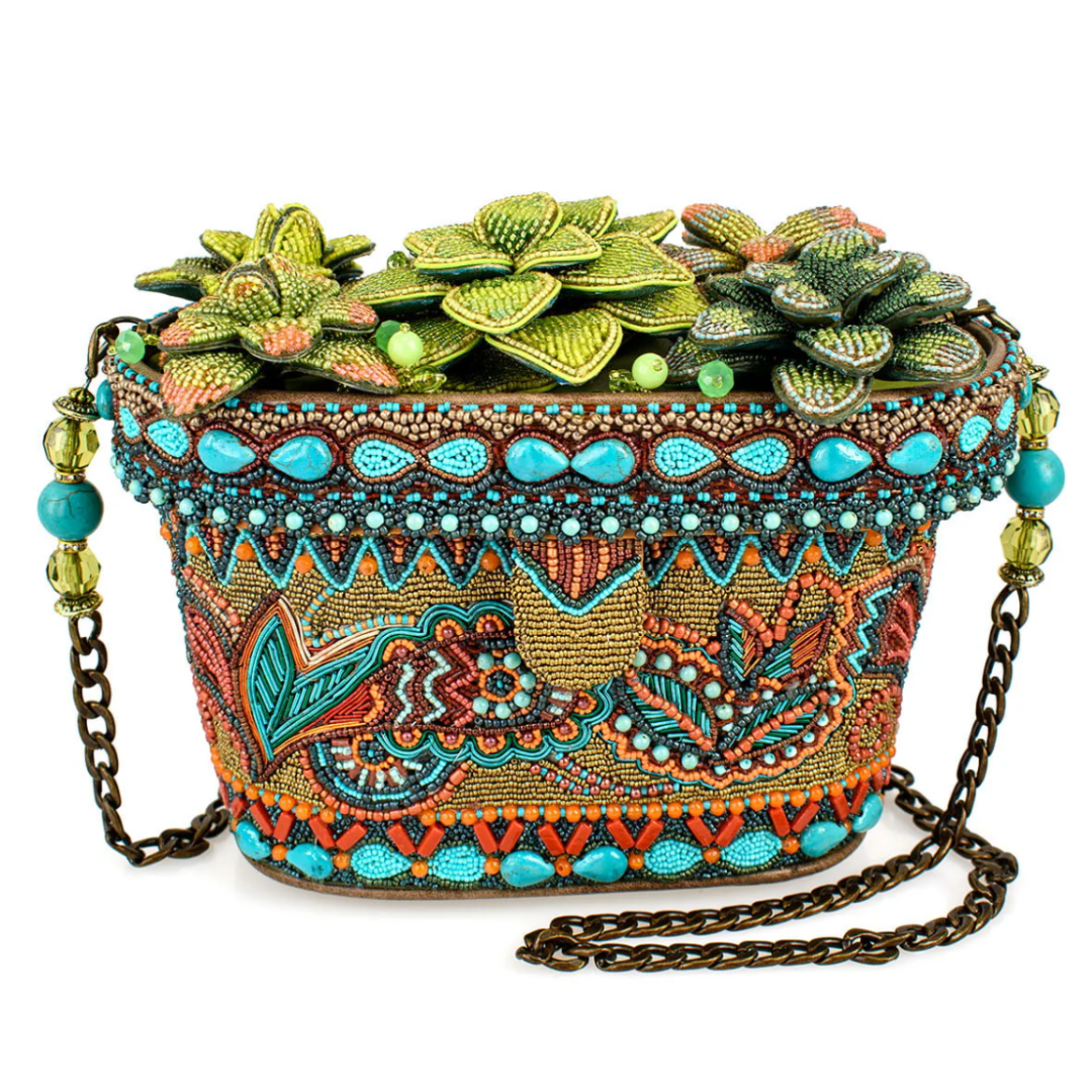Mary Frances Succulent Crossbody Handbag Mary Frances Succulent Beaded Handbag