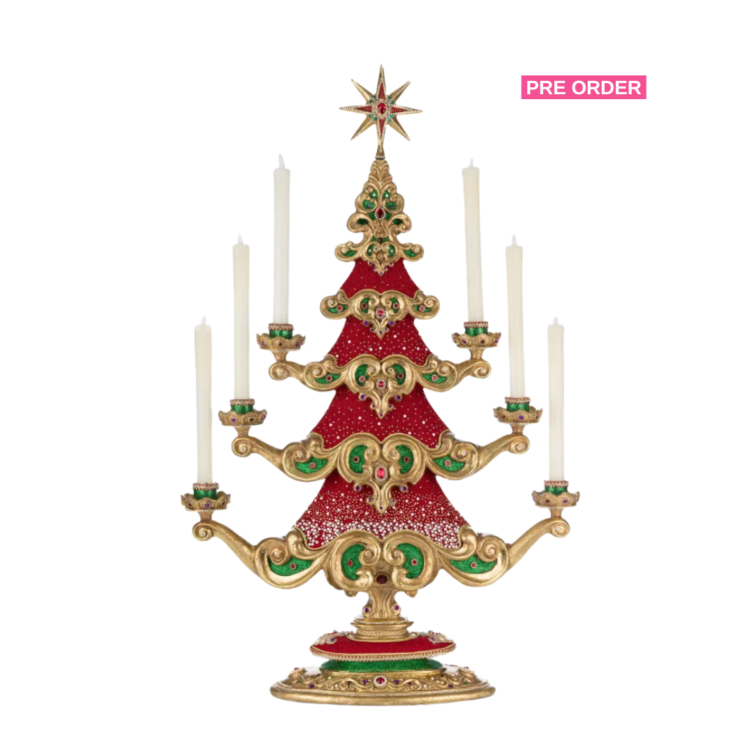 Katherine's Collection Christmas Ball Tree With Candles Katherine's Collection Royal Christmas Ball Tree Candelabra