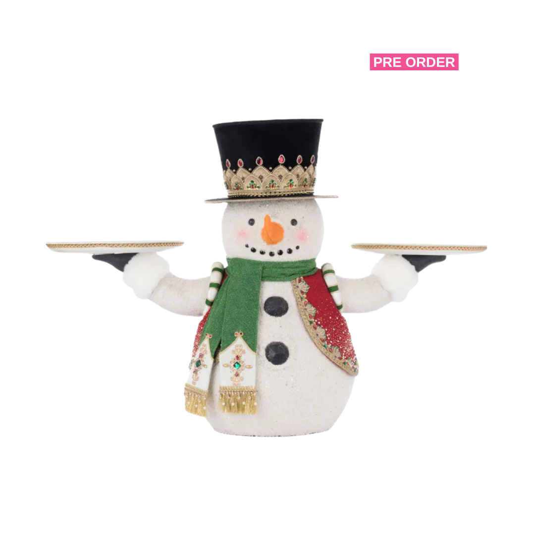Katherine's Collection Royal Christmas Ball Elegant Snowman Server Katherine's Collection Snowman Server