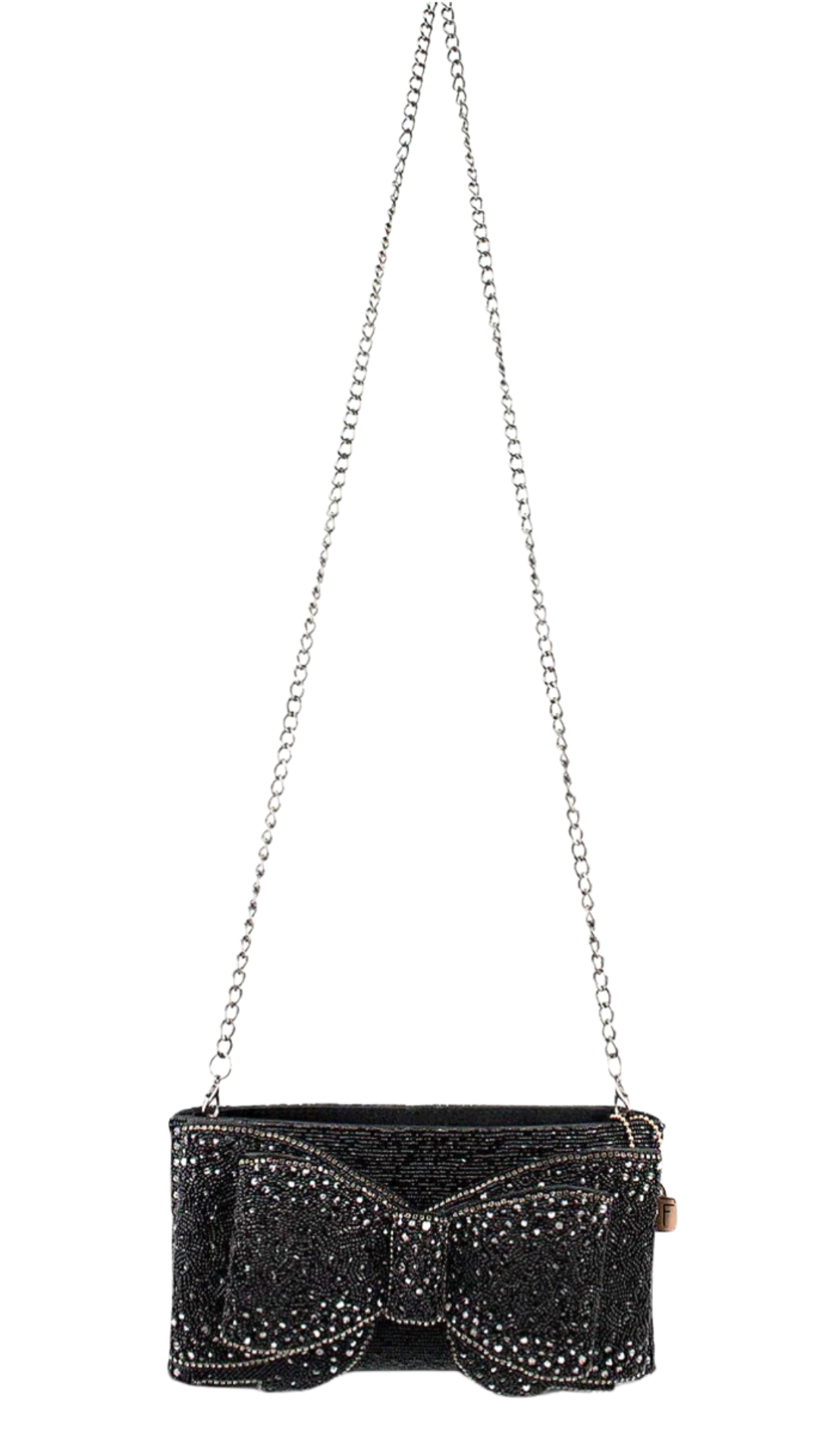 Mary Frances Beaded Bow Chic Crossbody Clutch Handbag Mary Frances Black Bow Clutch Purse