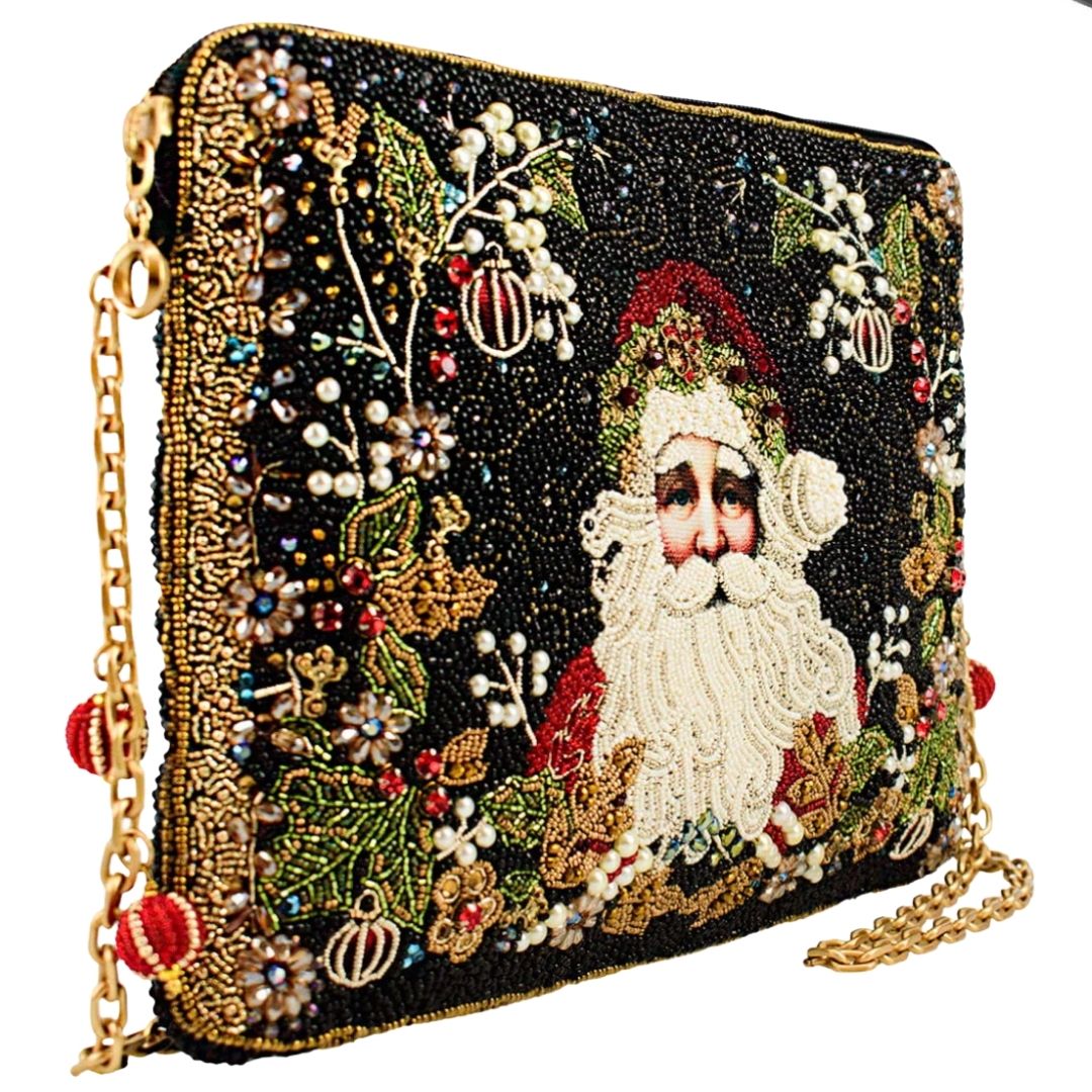Mary Frances Christmas Holiday Magic Shoulder Bag Mary Frances Santa Handbag