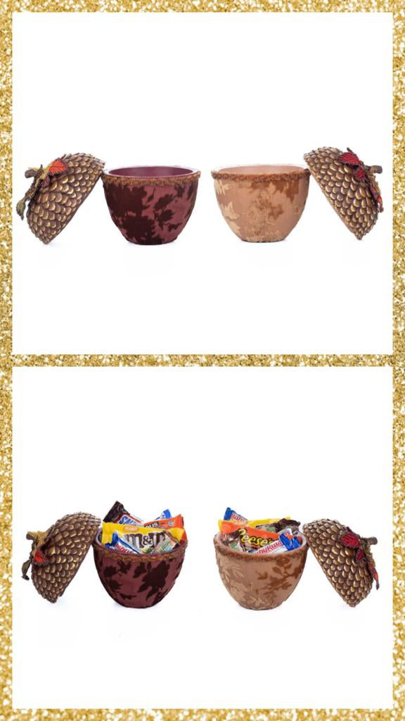 Katherine's Collection Acorn Containers Assortment of 2