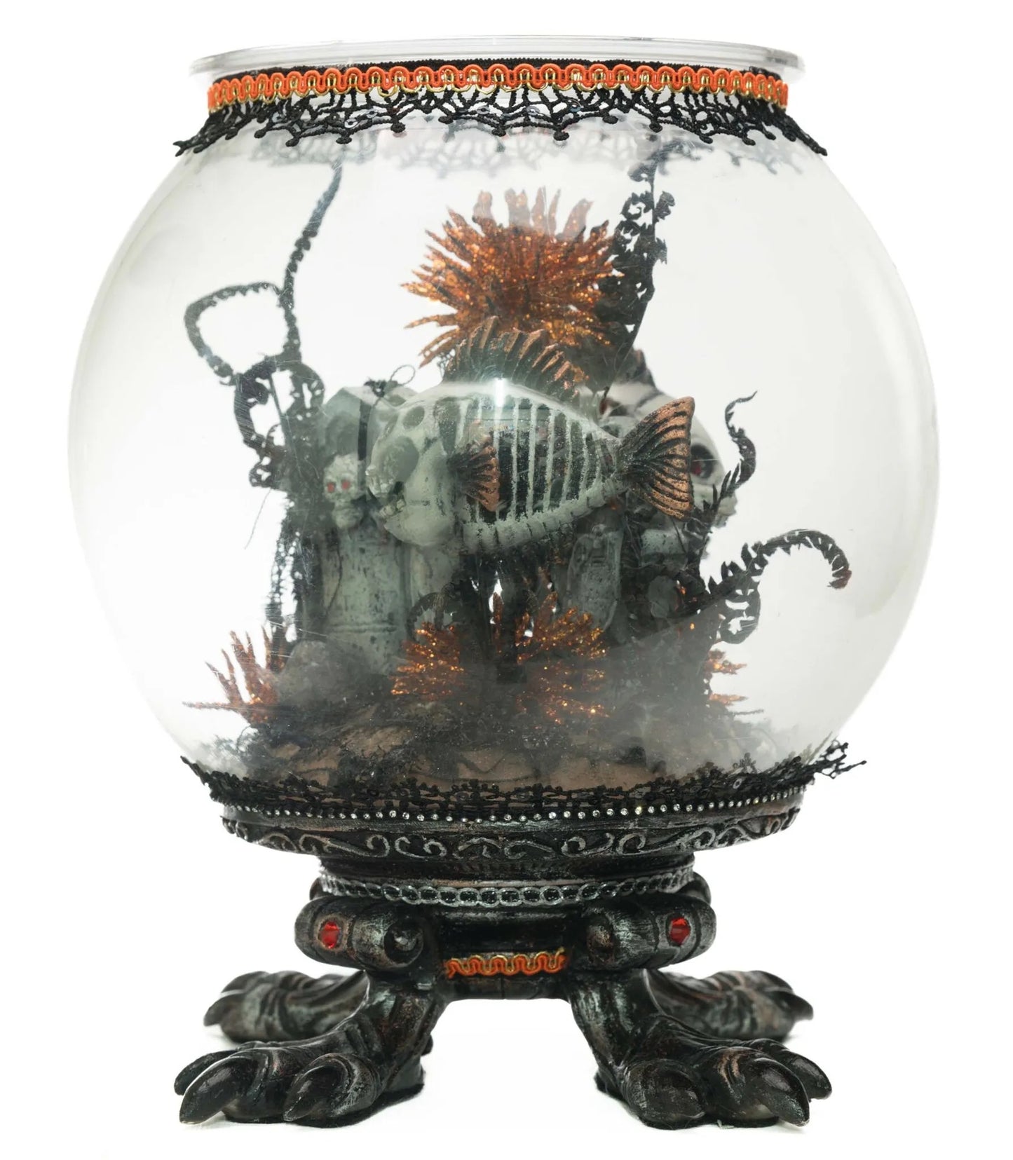 Katherine's Collection Shallow Grave Fishbowl Katherine's Collection Halloween Skeleton Fish In Bowl