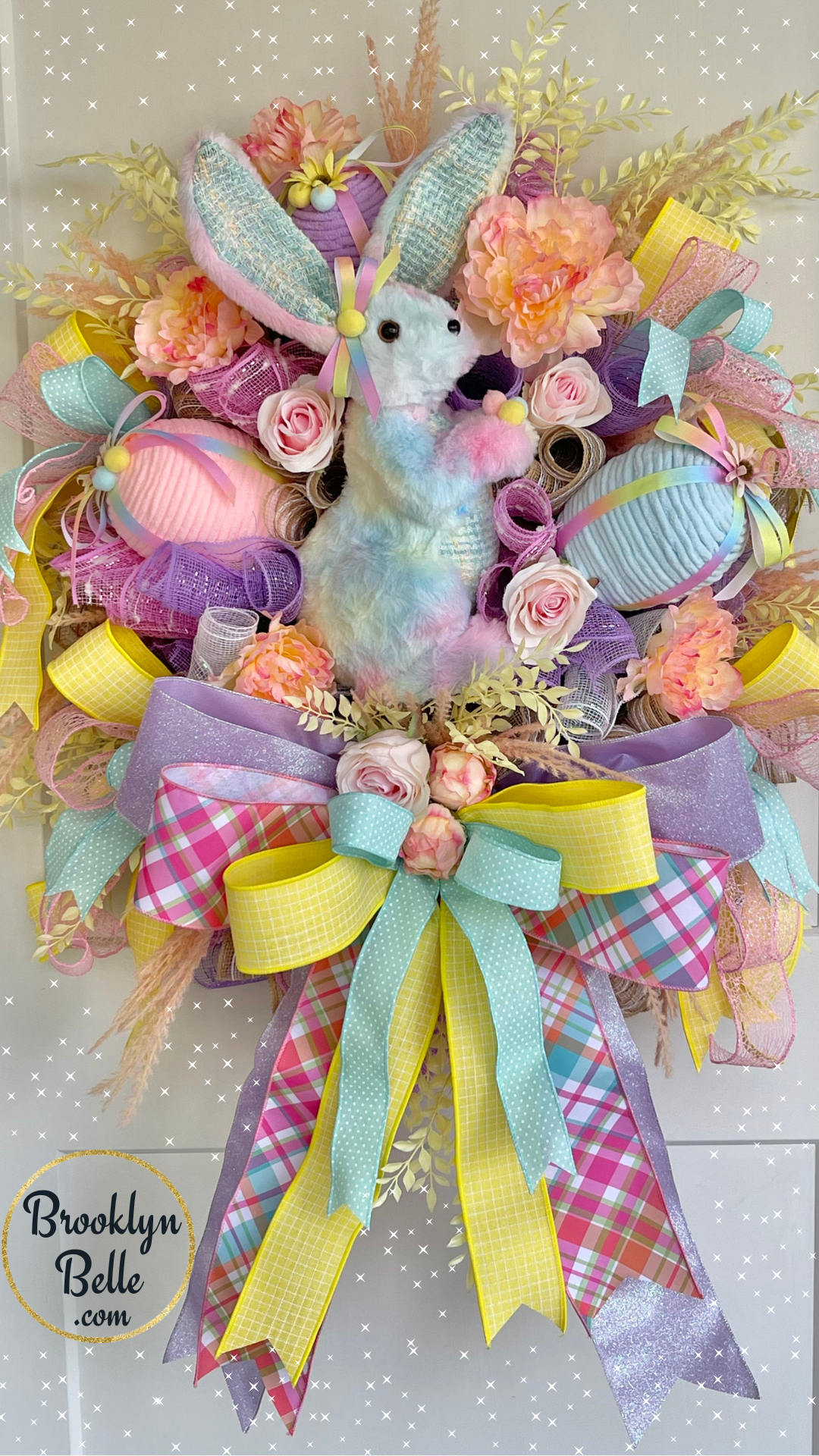 Pastel Bunny Easter Wreath Easter Handmade Wreath Easter Wreath