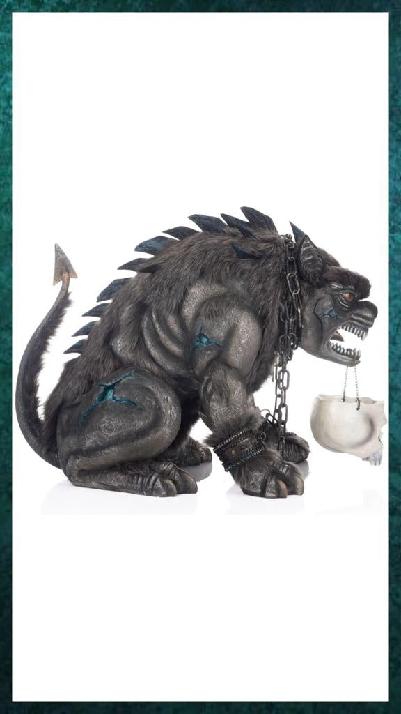 Katherine's Collection Halloween Decor Chomp, Dog of the Underworld with Candy Bowl