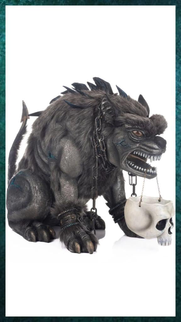 Katherine's Collection Halloween Decor Chomp, Dog of the Underworld with Candy Bowl