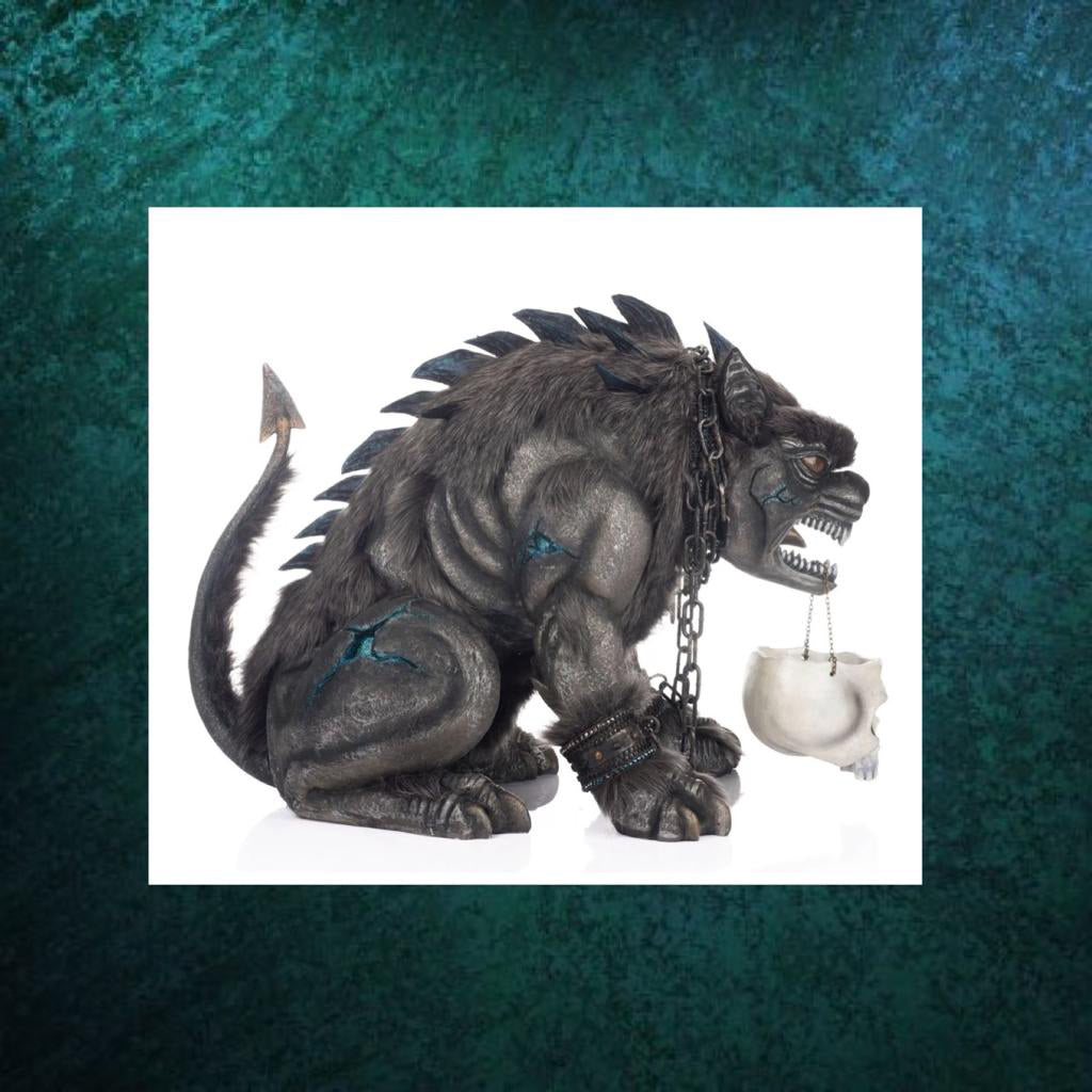 Katherine's Collection Halloween Decor Chomp, Dog of the Underworld with Candy Bowl