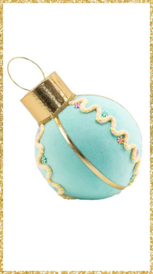 13.75" Large December Diamonds Blue Bauble Tabletop