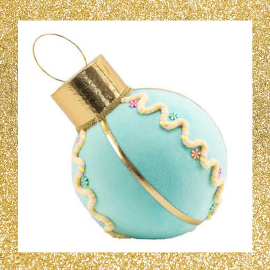 13.75" Large December Diamonds Blue Bauble Tabletop