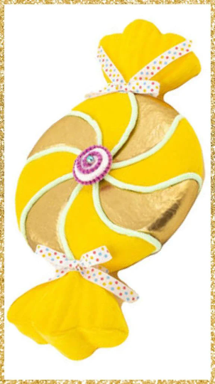 17" December Diamonds Yellow and Gold Swirl Candy β’ Large Candy Decoration