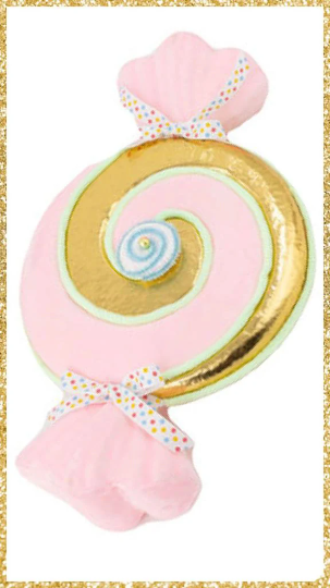 17" December Diamonds Pink and Gold Swirl Candy β’ Large Candy Decoration