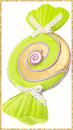 24" Green and Gold Swirl December Diamonds Candy β’ Large Candy Decoration