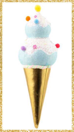15" December Diamonds Blue Double Large Ice Cream Ornament