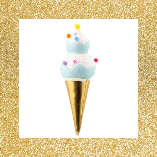 15" December Diamonds Blue Double Large Ice Cream Ornament