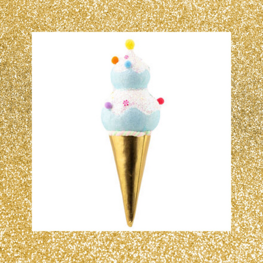 15" December Diamonds Blue Double Large Ice Cream Ornament